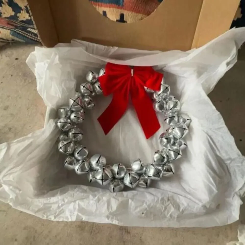 Williams‎ Sonoma Silver Jingle Bell Holiday Wreath